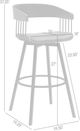 Armen Living Athena Black/Cream/Walnut Swivel Counter Stool-2