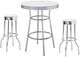 Coaster® Retro 3-Piece Silver/White Bistro Pub Bar Table Set-0
