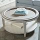 Bassett® Furniture Bella Warm Gray Round Cocktail Table with Aged Whitestone Base-5