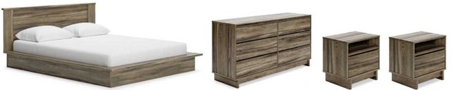 Signature Design by Ashley® Shallifer 4-Piece Brown Queen Panel Bed Set-0