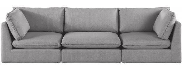 Meridian Furniture Mackenzie Grey 120" Linen Fabric Modular Sofa-1