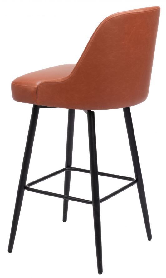 Zuo® Modern Keppel Black/Brown Swivel Barstool-3
