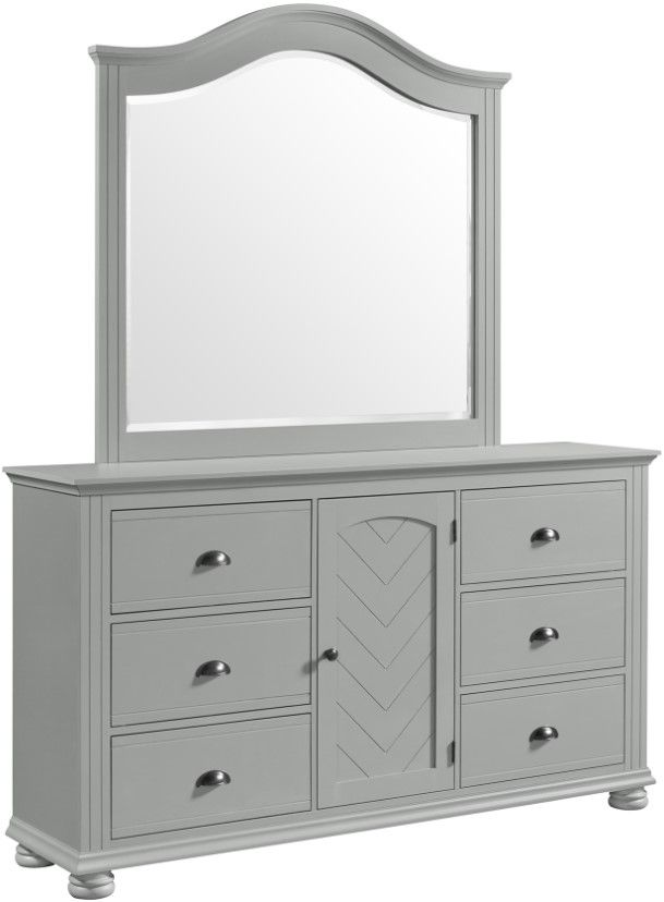 sachin and babi light blue dress Baby Crib and 6 Drawer Double Dresser Set in Gray