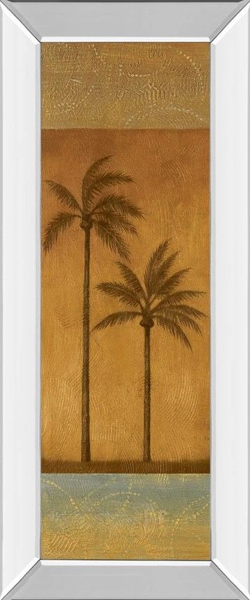 Classy Art Golden Palm Il by Jordan Grey Mirror Framed Wall Art-0