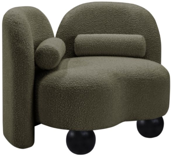 Meridian Furniture Daphne Olive Boucle Fabric Accent Chair-0