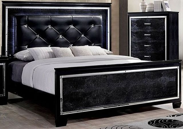 Furniture of America® Bellanova 5-Piece Black Queen Panel Bedroom Set-1