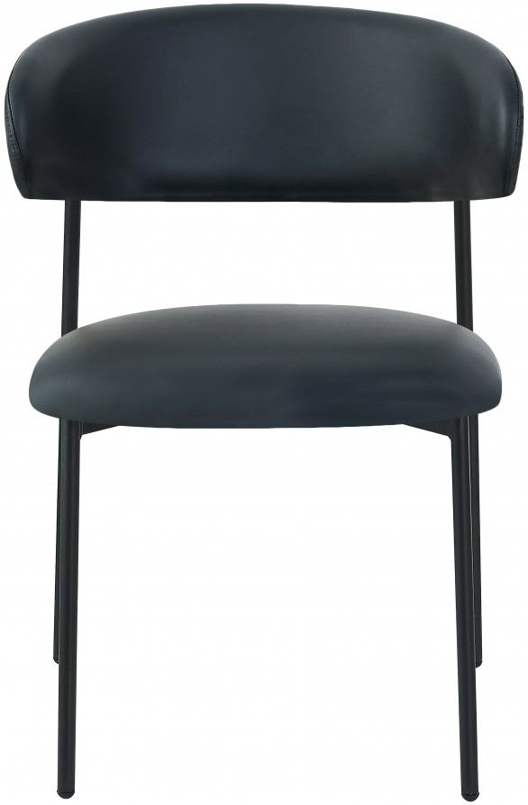 Meridian Furniture Lupita Black/Matte Black Vegan Leather Dining Chair-1