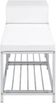 Coaster® Siega Chrome/White High Gloss Shoe Storage Entryway Bench with Cabinet-4