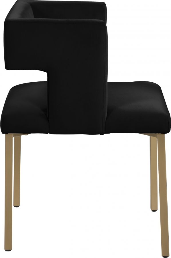 Meridian Furniture Caleb Black/Gold Velvet Dining Chair-2