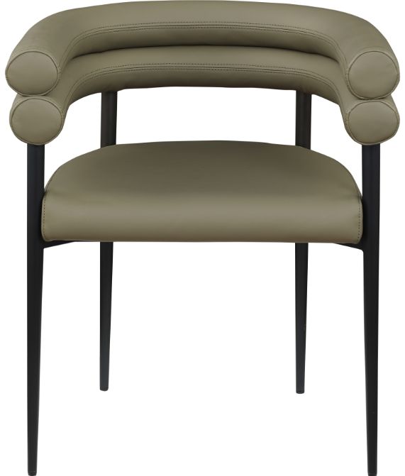 Meridian Furniture Lavina Olive/Black Vegan Leather Upholstered Dining Chair-1