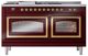 Ilve® Nostalgie II Noblesse 60'' Burgundy Pro Style Dual Fuel Range with Brass Trim-1