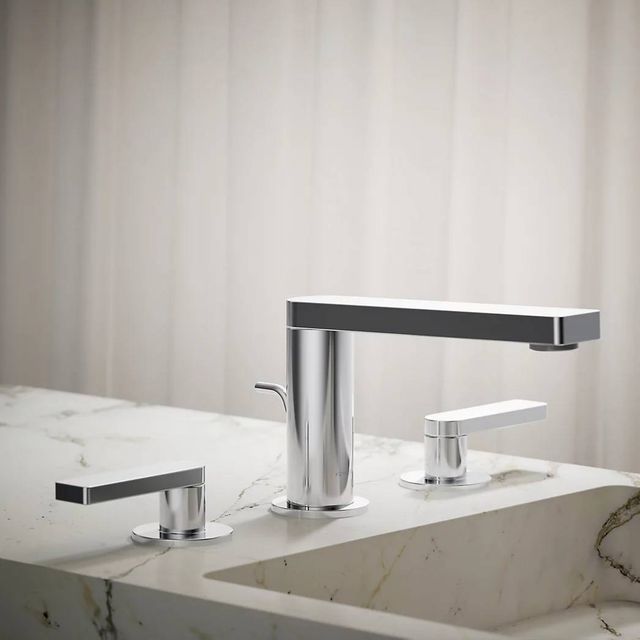 KOHLER® Composed® Polished Chrome Widespread Bathroom Sink Faucet with Lever Handles-3