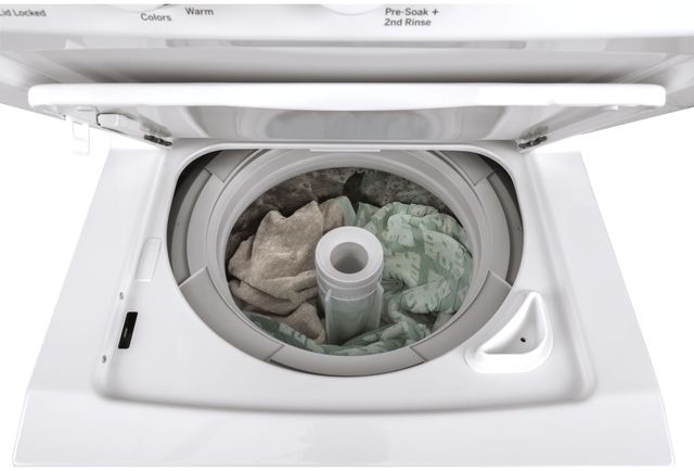 GE® Unitized Spacemaker® 2.3 Cu. Ft. Washer, 4.4 Cu. Ft. Dryer White On White Stack Laundry-2