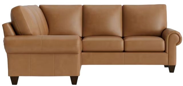 Bassett® Furniture Customizable Benchmade Premier 2-Piece Leather Large Panel Arm L-Shaped Sectional-1