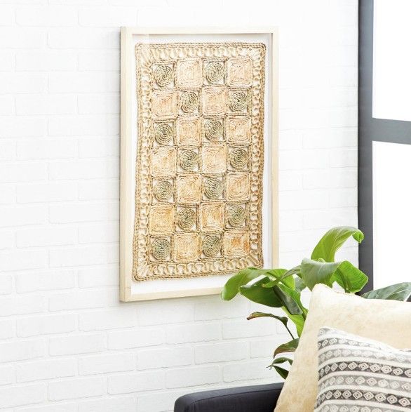 Deco Marche Light Brown Geometric Shadow Box Wall Decor-1