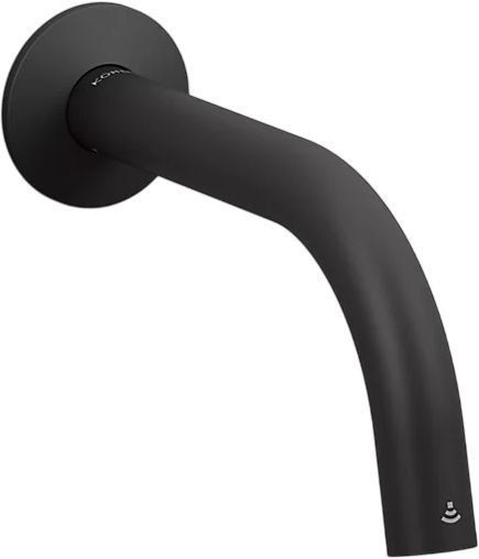 KOHLER® Components® Matte Black Touchless Wall-Mount Lavatory Faucet with Kinesis® Sensor Technology, Tube Design, AC-Powered-0