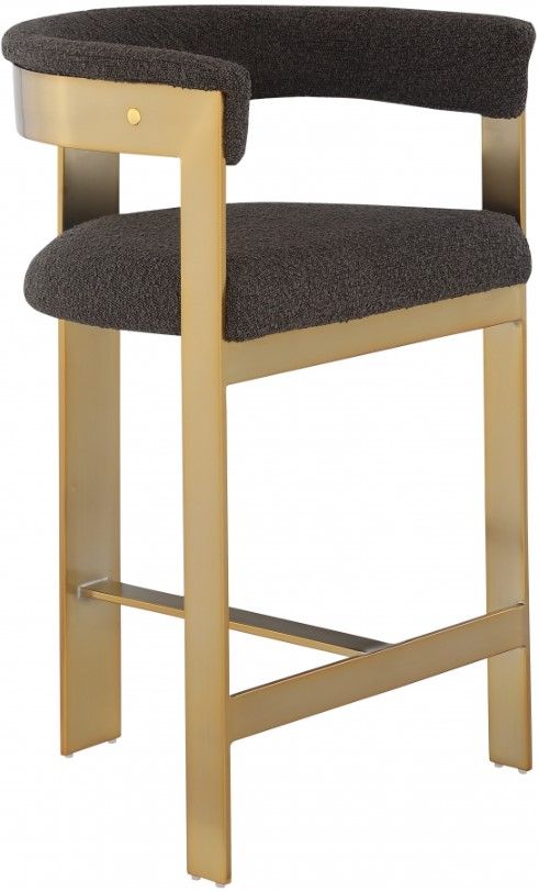 Meridian Furniture Romeo Brown/Gold Upholstered Counter Stool-0