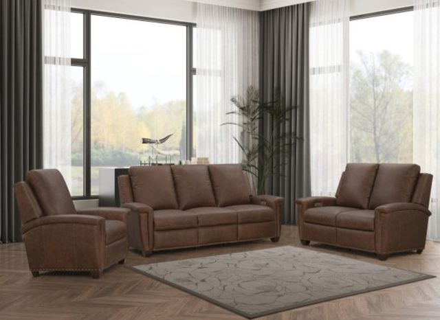 BarcaLounger® Briar Clifton Chocolate Leather Power Recliner-1