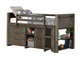 Donco Kids Barn Door Brushed Shadow Twin Low Loft Bed-0
