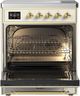 Ilve® Majestic III 30" Antique White Pro Style Induction Range with Triple Glass Door and Brass Trim-1