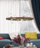 Cal® Lighting & Accessories Hempstead Antique Brass/Wood Cylinder Chandelier-2