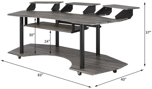 ACME Furniture Eleazar Black Oak 83" Music Studio Desk-2