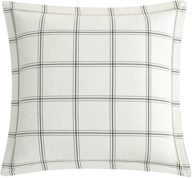 HiEnd Accents Windowpane White Plaid Polyester Euro Sham-0