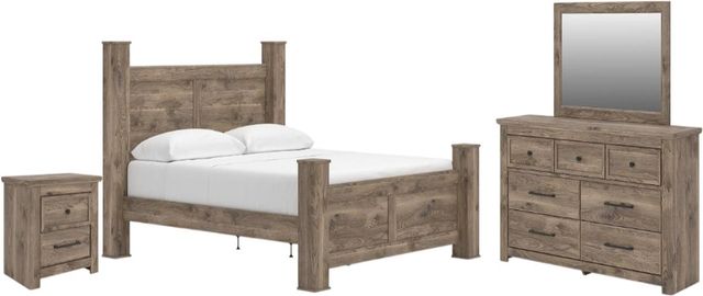 Signature Design by Ashley® Rusticott 3-Piece Brown King Poster Bedroom Set-0