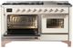Ilve® Majestic III 60" Antique White Pro Style Dual Fuel Liquid Propane Range with Triple Glass Door and Copper Trim-3