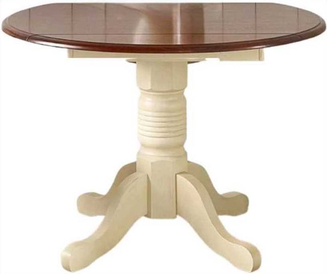 A-America® British Isles Merlot Dropleaf Table with Buttermilk Base-0