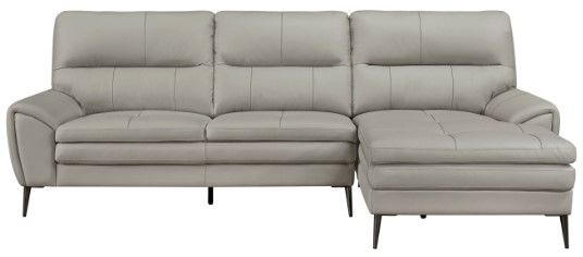 Mazin Furniture Essex 2-Piece Beige/Gray Right-Arm Facing Loveseat Sectional and Chaise-1