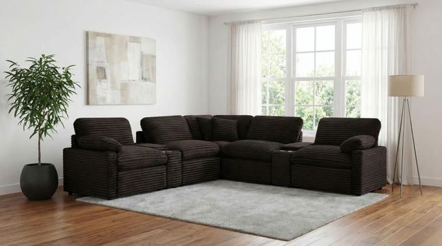 Coaster® Collins 7-Piece Chocolate Brown Modular Power Reclining Sectional-1