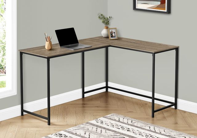 Monarch Specialties Inc. Black/Dark Taupe 58" Computer Desk-1
