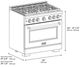 ZLINE Autograph Edition Paramount 36" 5.2 Cu. Ft. Satin Stainless Steel Gas Range with 6 Burner DuoPro™ Cooktop and Convection Gas Oven with White Matte Door and Matte Black Accents-1