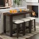 Elements International Hardy 4-Piece Cherry Bar Table Set-3