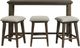 Elements International Morrison 4-Piece Smokey Walnut Multipurpose Bar Table Set-0