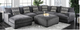 Furniture of America® Kaylee Gray U Shaped Sectional With Ottoman-0