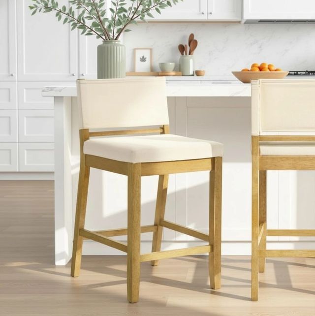 Armen Living Yaneli 4-Piece Amber Glow/White Counter Stool Set-1