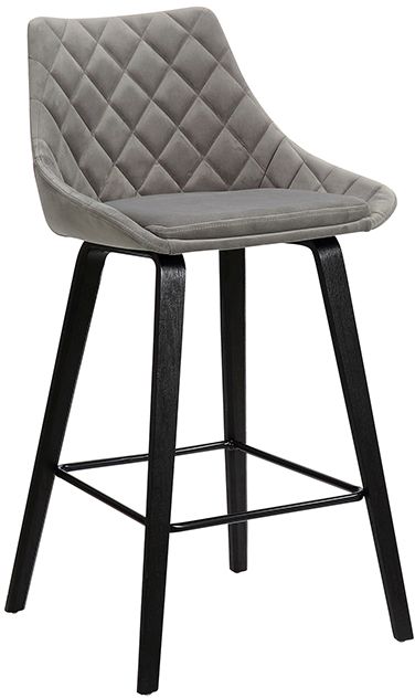 Armen Living Dani 26in Gray Velvet Barstool - Thumbnail 5