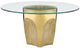 Currey & Company Lemy Clear Cocktail Table with Brass Base-0