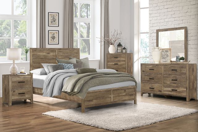 Homelegance® Mandan Weather Pine California King Panel Bed-1