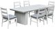Intercon Nash 7-Piece Buff Aluminum/Fabric Outdoor Dining Table Set with Panel Back Side Chairs-0