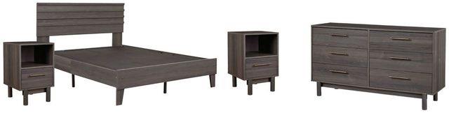 Signature Design by Ashley® Brymont 4-Piece Dark Gray Full Platform Bed Set-0