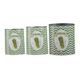 A & B Home Abington 3-Piece Green/White Tins-0