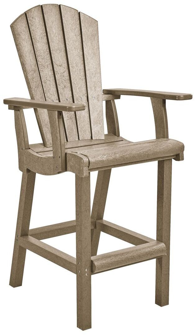 C R Plastics Generation Line Beige Classic Pub Arm Chair-0