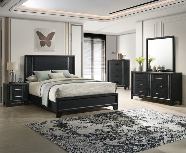 Crown Mark Charlie Charcoal King Panel Bed-1