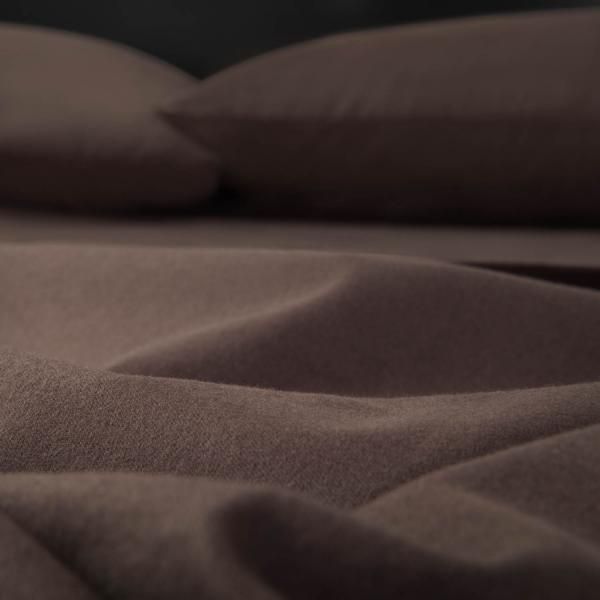 Malouf® Woven™ Portuguese Flannel Coffee Queen Pillow Case-3