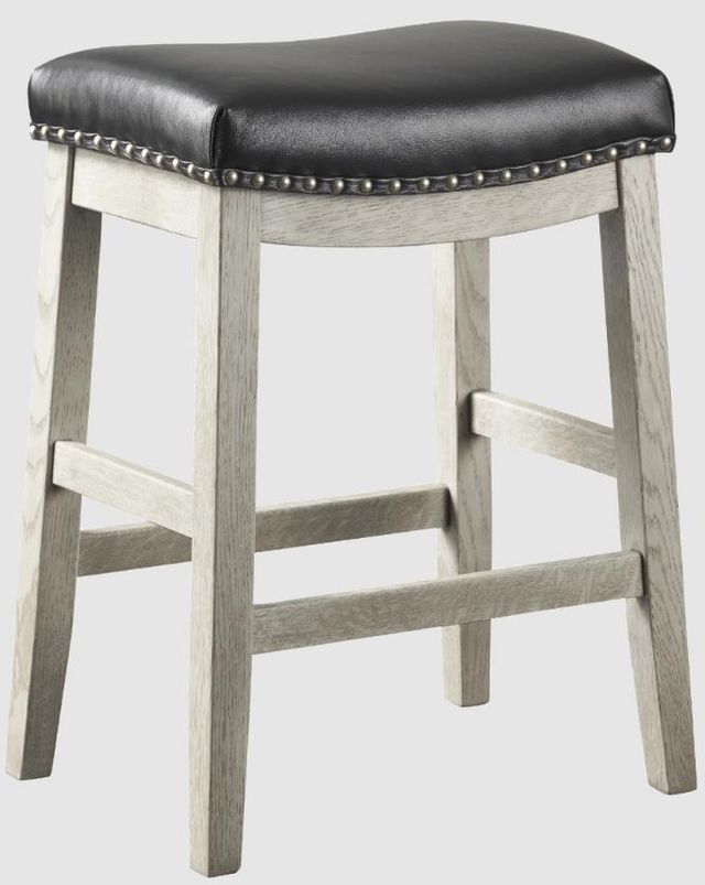 Urban Collections by Yutzy Woodworking Black/Off-White Upholstered Saddle Stool-0