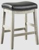 Urban Collections by Yutzy Woodworking Black/Off-White Upholstered Saddle Stool-0