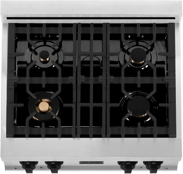 ZLINE Autograph Edition Legacy 30" Stainless Steel Gas Rangetop with Matte Black Accents-1
